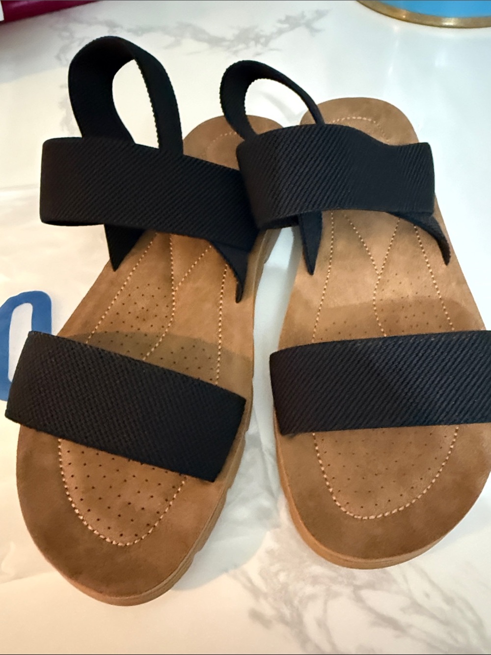 Nimbao Black Strap Sandals Size 8 - NEW